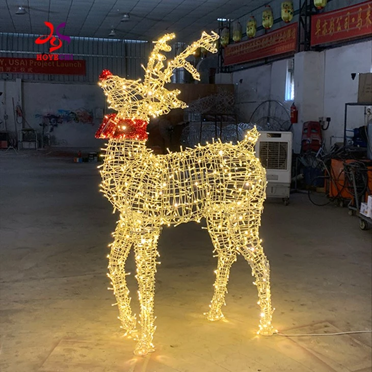 warm white small reindeer motif lights