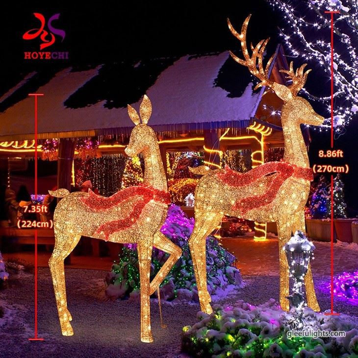 China Manufacturer Outdoor Christmas Lighted Led Reindeer 3d Motif