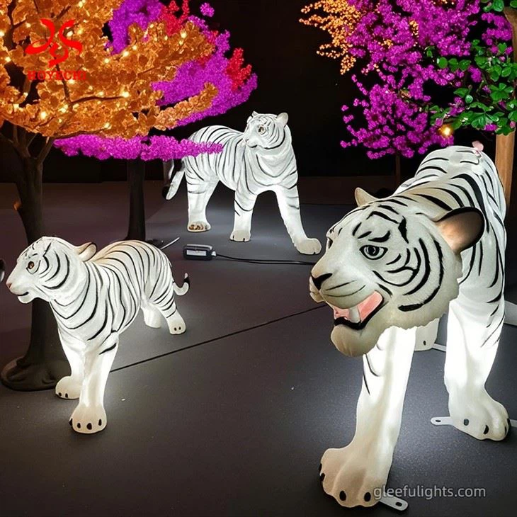 Forma tal-Annimali Illuminata Fiberglass rinforzat Dawl tal-Motif għall-Park tat-Tema u Dekorazzjonijiet taż-Żoo
