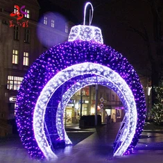 Dekorazzjoni ta 'barra tat-toroq 3D Kbir LED Ball Motif Dawl Kreattiv Imdawwal Led Dawl Sfera Forma Boċċa tal-Milied Dawl