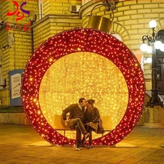 Outdoor Waterproof IP65 Garden Pajsaġġ Holiday Ornment Milied Led String Lampa 3D Ġgant Luminuż Ball Motif Dawl