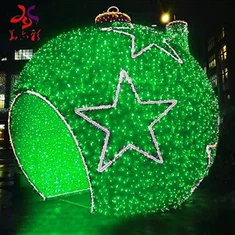 Popolari jintwew Dijametru 80cm 3D LED Milied Round Ball Motif Dwal Għal Xiri Mall Shop Street Garden Holiday Dekorazzjoni